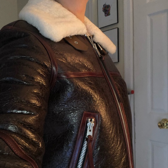 AllSaints Leather Shearling Jacket - Picture 11 of 15